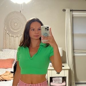 Zara Cropped Collar Shirt Size Med